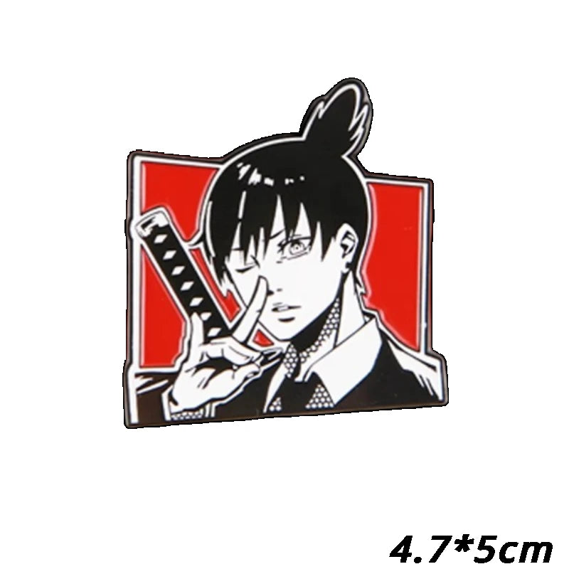 Chainsaw Man Anime Patch Power Hayakawa Autumn Label Embroidery Patches Hook and Loop Metal Tactical Military Backpack Badges