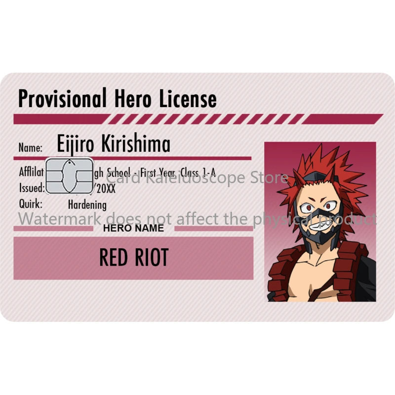 Anime My Hero Academia Student ID Series Redit Card Skin Sticker for VISA JCB Mastercard and Other Bank IC Card Decoration