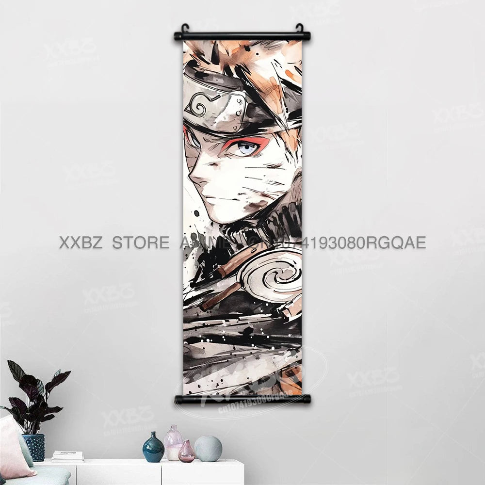 Naruto Home Decoration Scrolls Picture Hyuga Hinata Anime Canvas Wall Art Interior Hanging Painting Uchiha Itachi Figures Poster