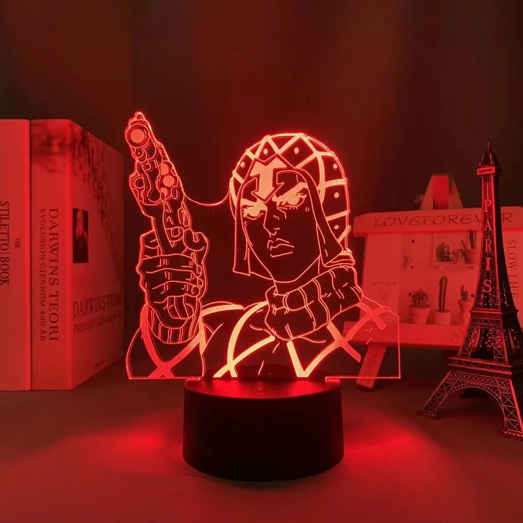 Anime JoJo Bizarre Adventure 3d Night Light Hol Horse for Bedroom Decor Light Birthday Gift for Him Manga Jojo Led Lamp