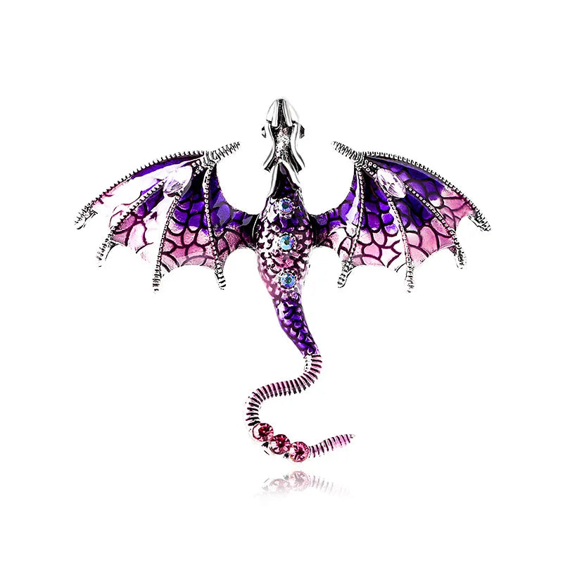 2024 Creative Simulation Dragon Colorful Hand Drawn Metal Brooch for Women Men Stylish Lapel Pins Jewelry Accessories Gift 1PC