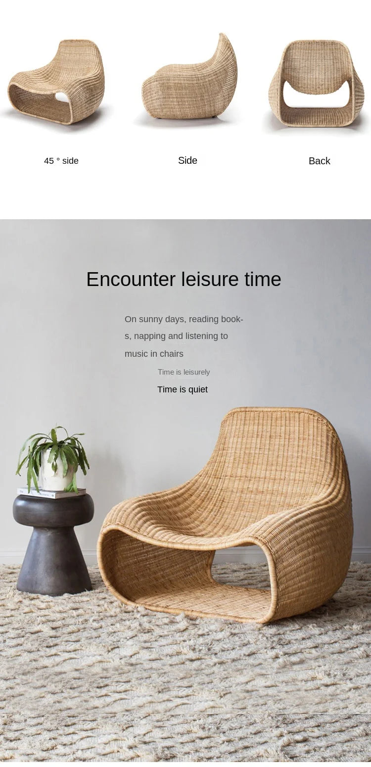 Joylive Leisure Chair Outdoor Garden Rattan Chair Rattan Sofa Single Sofa Chair for Living Room and Outdoor