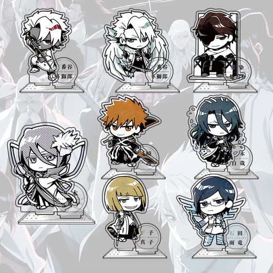 Anime BLEACH 10 cm Acrylic Ichigo Rukia Uryuu Hirako Toushirou Kenpachi Sousuke Standing Model Table Decoration Fan Gift