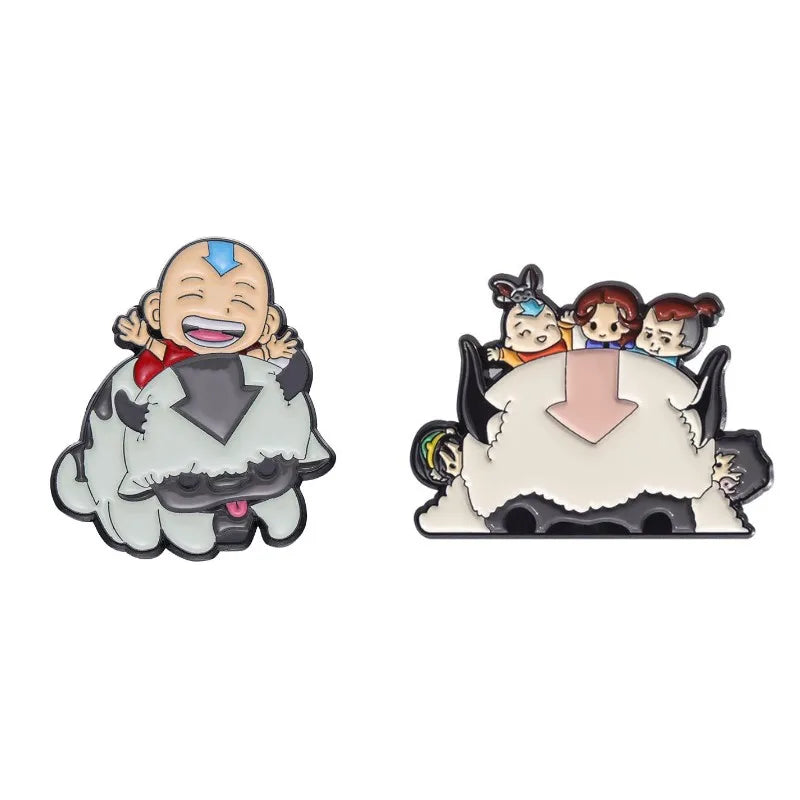 Cartoon Cattle and Boy Enamel Pin Front and Back Lapel Badge Anime Decorate Jewelry Brooch Gift For Kids