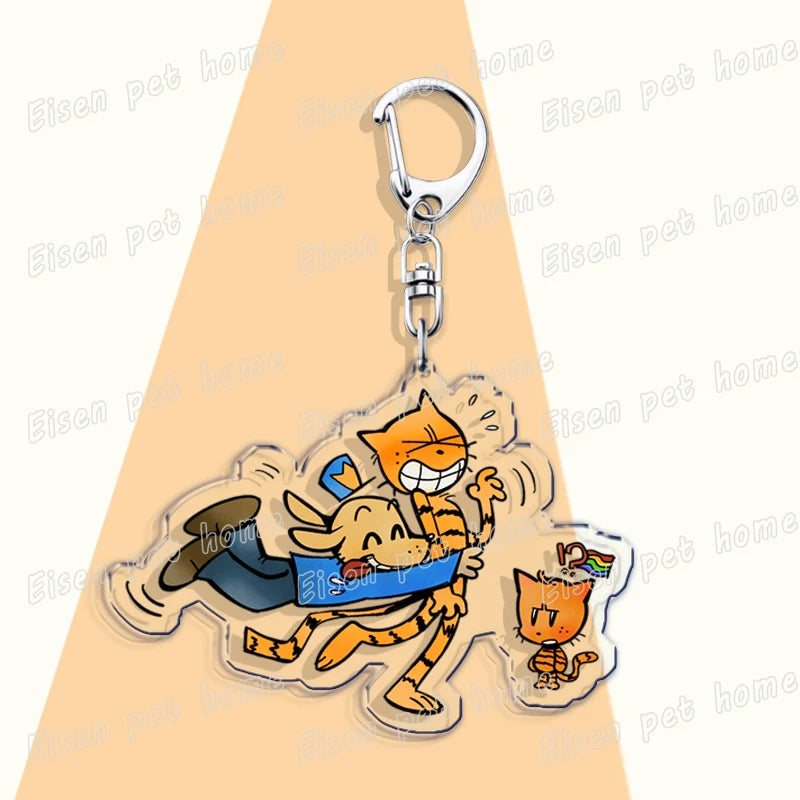Popular Cartoon Dog Man and Cat Keychain for Accessories Bag Key Chain Ring Jewelry Fans Cute Anime Gifts Kids Children Keychain