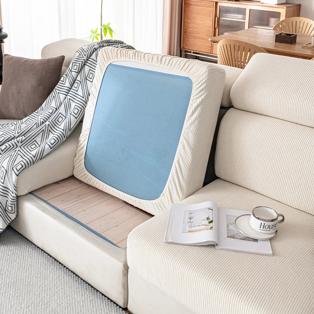 New Thicken Jacquard Sofa Seat Cushion Covers Solid Colors Striped Sofa Covers for Living Room Sectional Couch Covers Removable