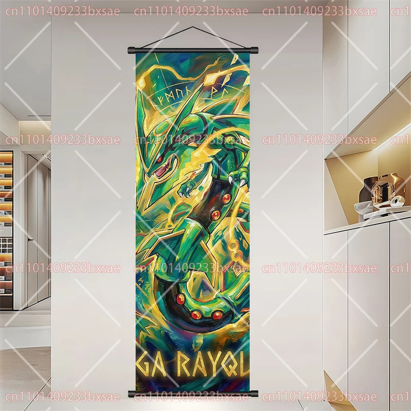 Pokémon Anime Elf Dragonite Gengar Pikachu Charizard Kyogre Rayquaza HD Poster Scroll Painting Art Hanging Painting Holiday Gift