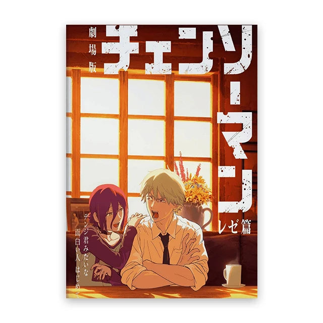 C-Chainsaw Man Anime Poster Denji Power Aki Hayakawa Urban Street Scene Manga Wall Art Aesthetic Room Decor Print Canvas Print