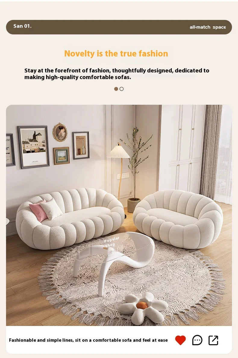 Cloud Sofa Plush Pumpkin Sofa Combination Soft Comfortable Modern Living Room Sofa Suite Apartment Home Furniture Accessories