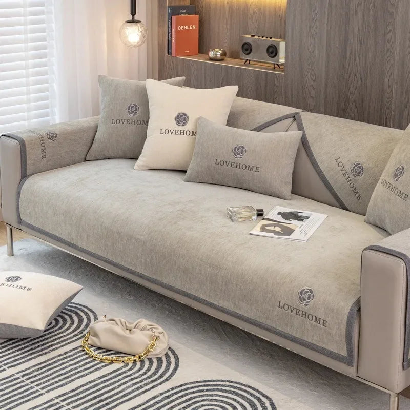 1PC Chenille Universal Sofa Cover Non-Slip Combination Sofa Cushion L Shape Couch Towel for Living Room Protector fundas de sofa