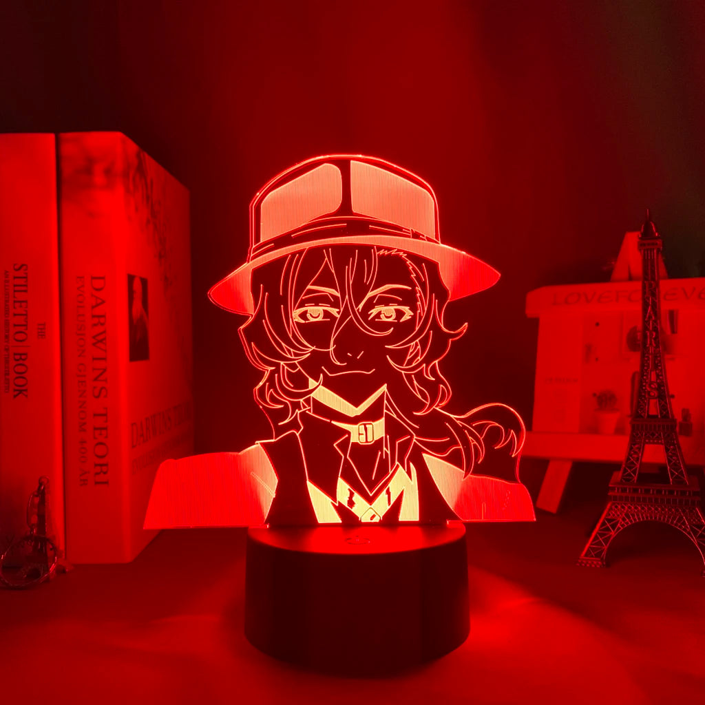 3D LED Lamp Anime Bungo Stray Dogs Night Light Ranpo Figure for Bedroom Decoration Nightlight Birthday Gift Room Decor
