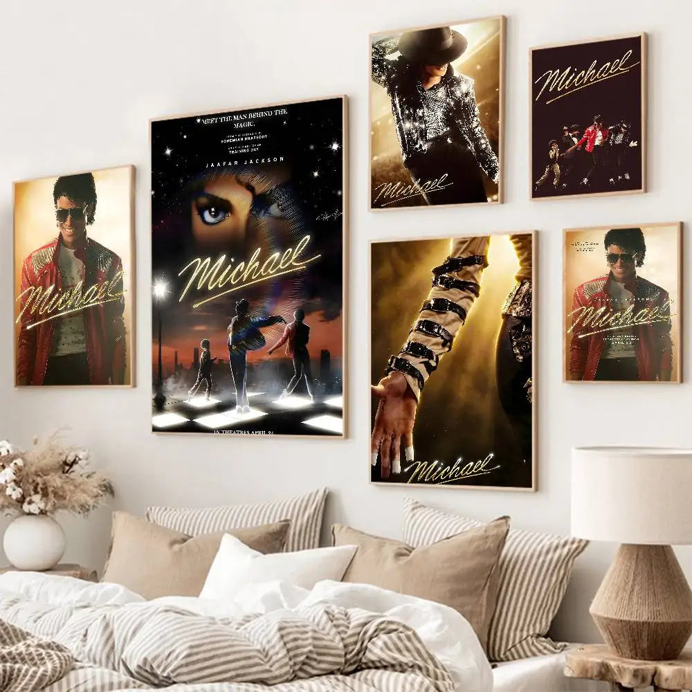 Michael 2026 Movie Biopic Michael-Jackson Anime Posters Sticky Whitepaper Prints Posters Artwork Kawaii Room Decor