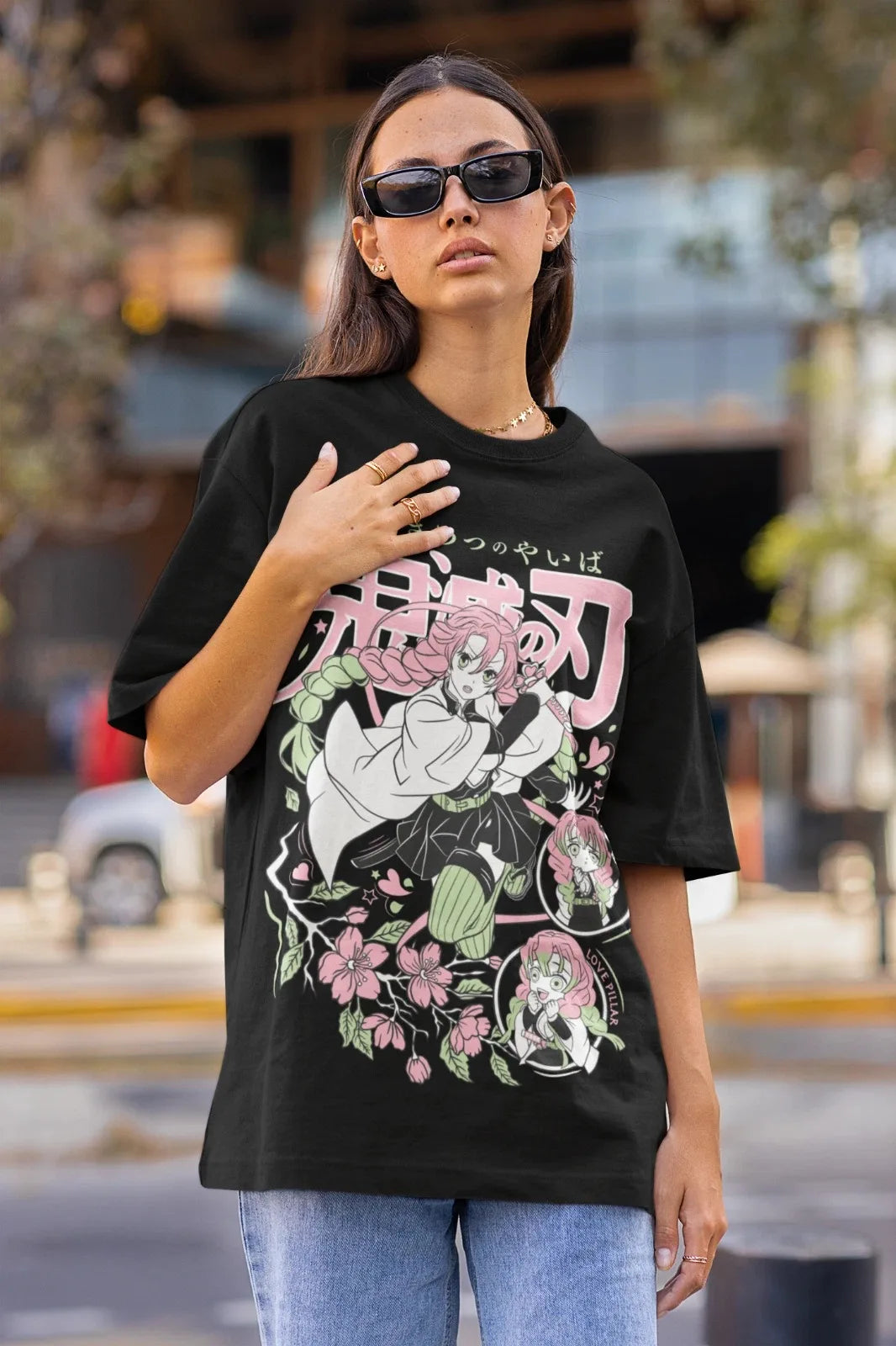 2026 Summer Anime Demon Slayer Mitsuri Kanroji Printed Loose Short-sleeved Cotton Children's T-shirt Tide Pure Cotton Unisex Y2k