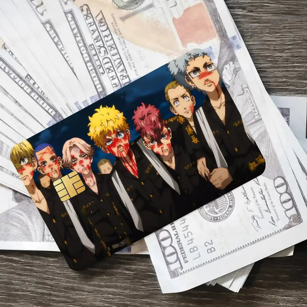 Anime Tokyo Revengers Mikey Poster Credit Skin Cover Card Stickers 4PCS Film Bus Pass Front Decoration Bank Debit Waterproof