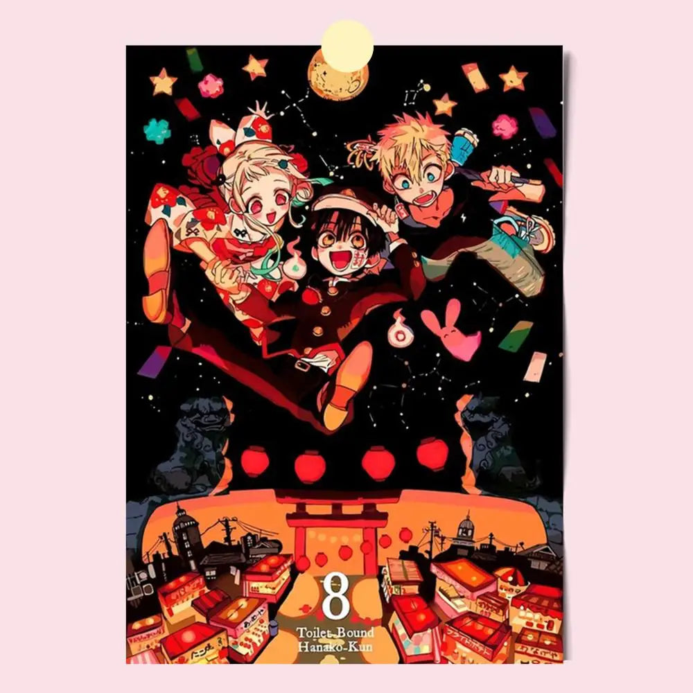 Poster HD Anime Hot Theme Singer/OST/Movie-Waterproof Self-Stick Home Decor Toilet Bound Hanako Kun Anime
