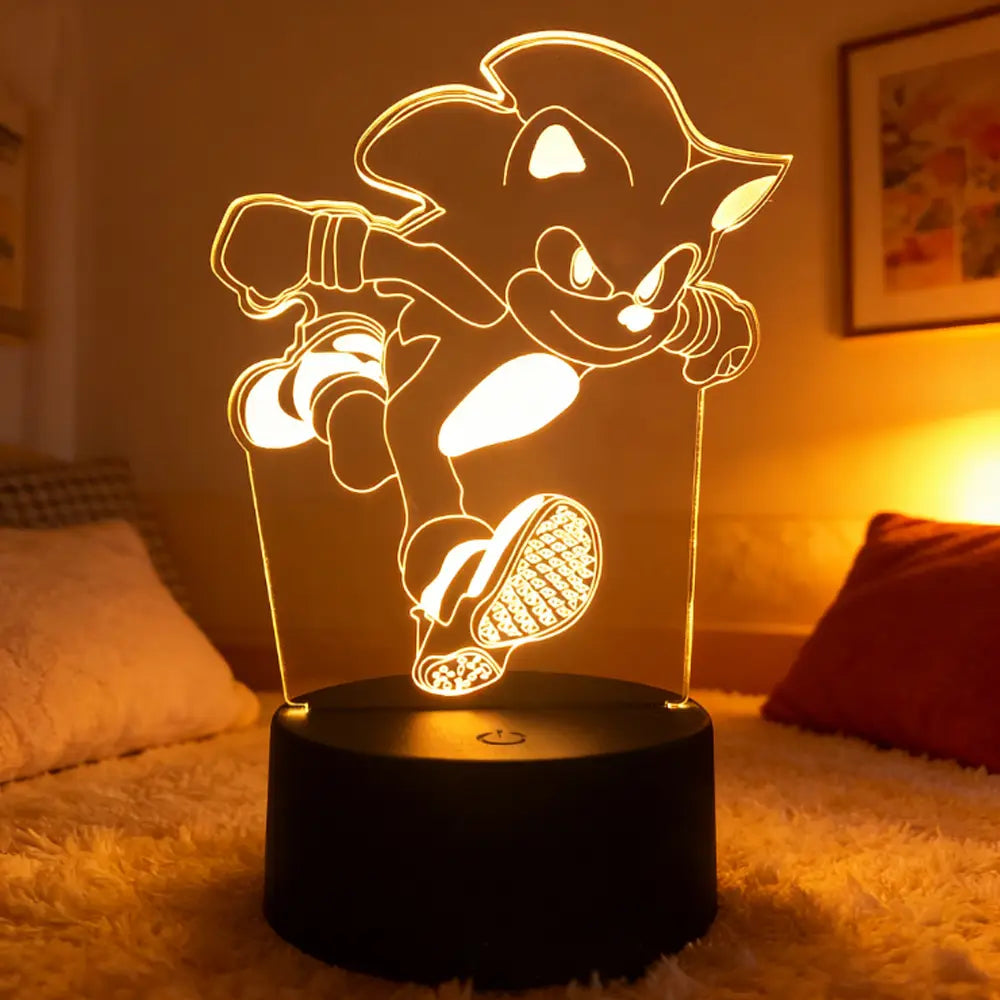 Sonic the Hedgehog 3D LED Night Light – Bedroom Lamp