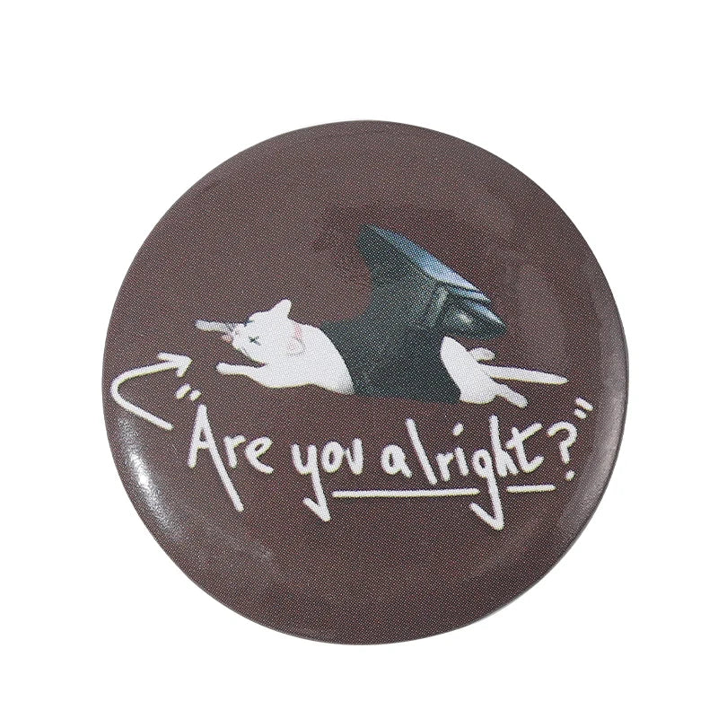Tinplate Pin Button Custom Anime Role Old-school Hip-Pop Horror Film Brooch Cartoon Collar Badge Jewelry Gift Fans