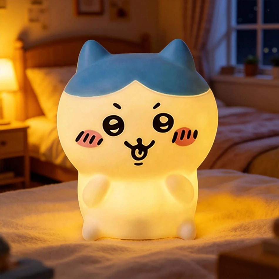 Anime Giyikawa Kawaii Bedroom Desktop Decoration Hachiware Usagi Cartoon Vinyl Doll Night Light Luminous Toy Surprise Girl Gifts