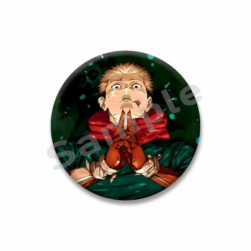 Anime Character Yuji Itadori Enamel Pins Tinplate Snap-in Brooches on Backpack Cartoon Cosplay Badge Accessories Jewelry Gifts
