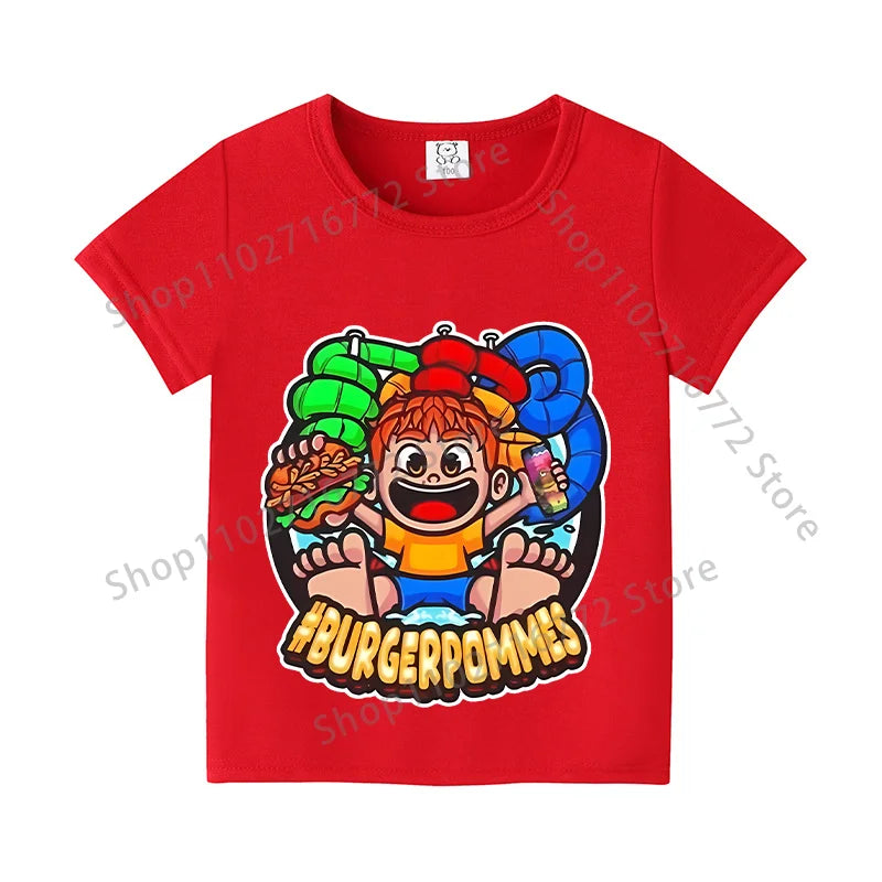 Burgerpommes Icrimax Kids T-shirt Children Clothes Boys Girls Cartoon Anime Graphic Print Clothing Fashion Cute Casual Tops Gift