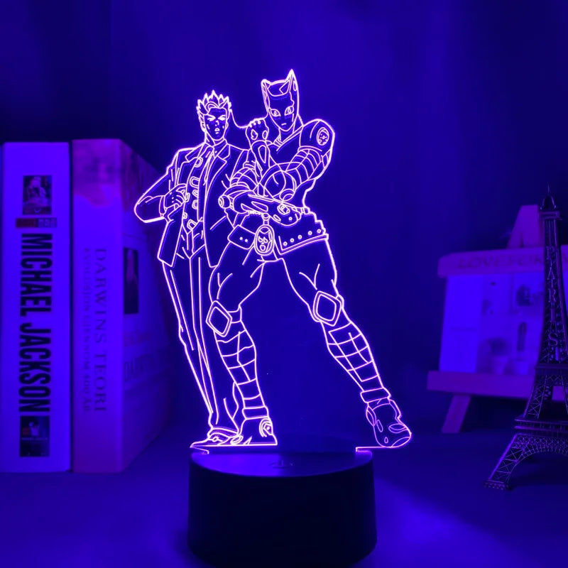 Anime JoJo Bizarre Adventure 3d Night Light Hol Horse for Bedroom Decor Light Birthday Gift for Him Manga Jojo Led Lamp