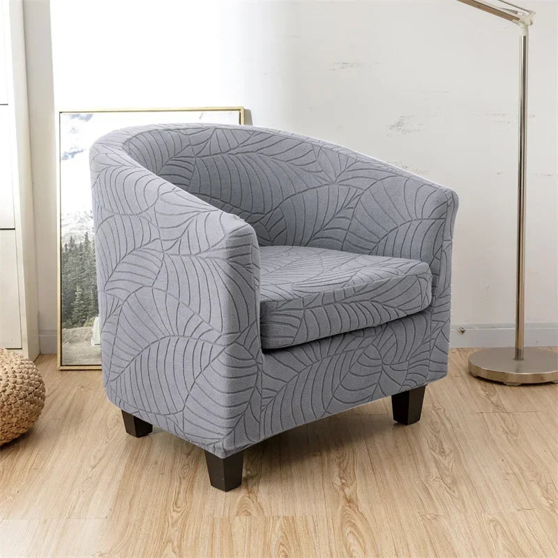 Leaves Jacquard Tub Chair Cover Anti-dirt Stretch Armchair Slipcover All-inclusive Single Club Sofa Cushion for Living Room