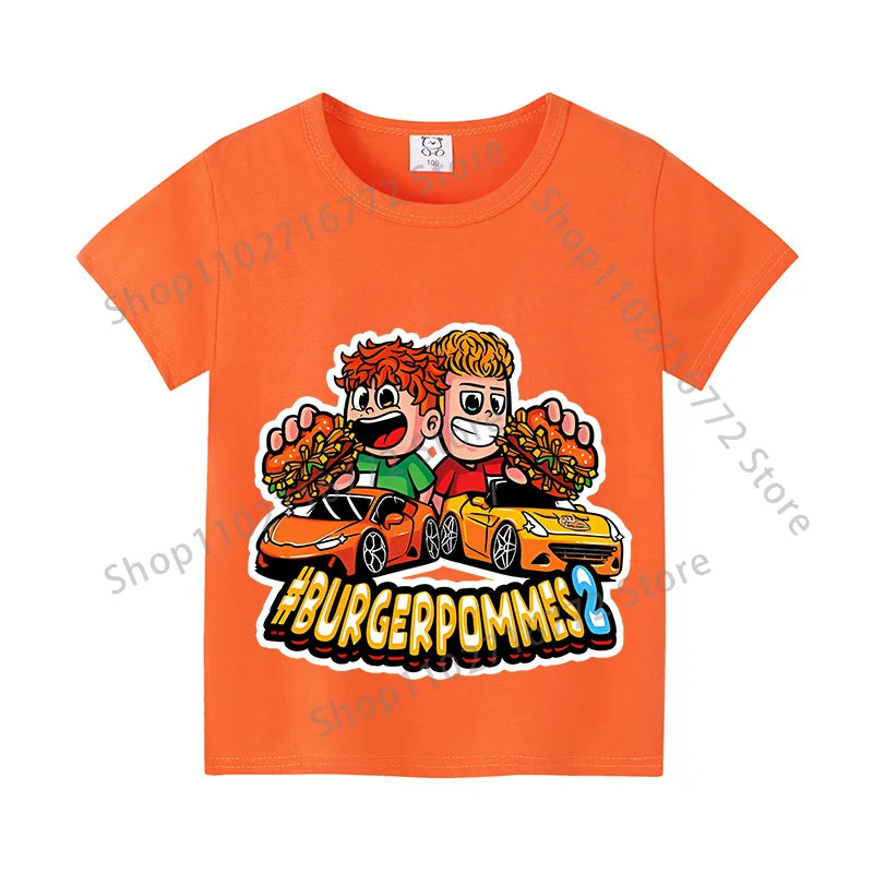 Burgerpommes Icrimax Kids T-shirt Children Clothes Boys Girls Cartoon Anime Graphic Print Clothing Fashion Cute Casual Tops Gift