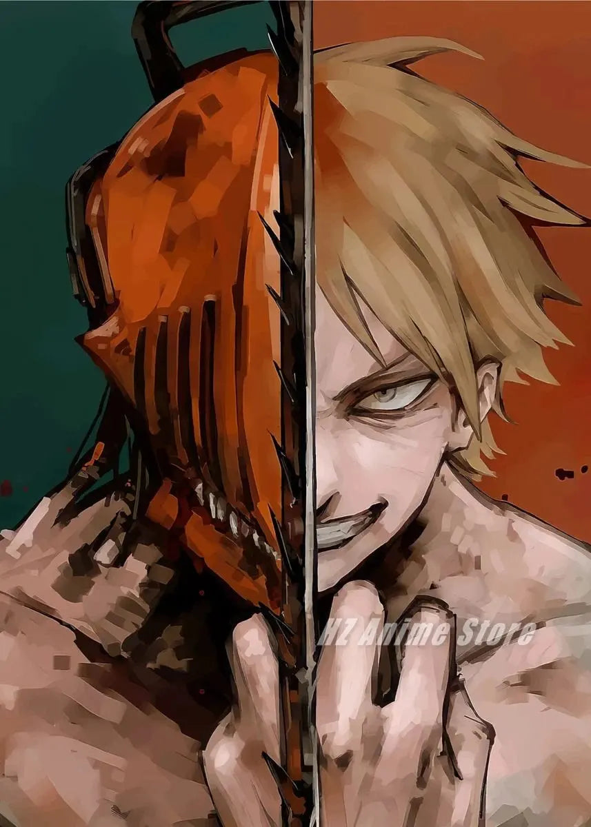 Anime Chainsaw Man Posters and Prints Canvas Painting Chainsawman Comic Wall Art Pictures for Modern Family Bedroom Home Decor