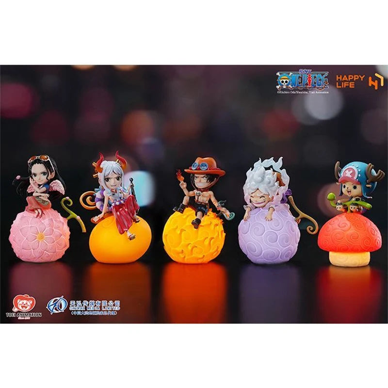 Anime One Piece Devil Fruit Night Light Nika Luffy Cute Figure  Robin Ace Chopper Voice-Controlled Night Light Desktop Ornament