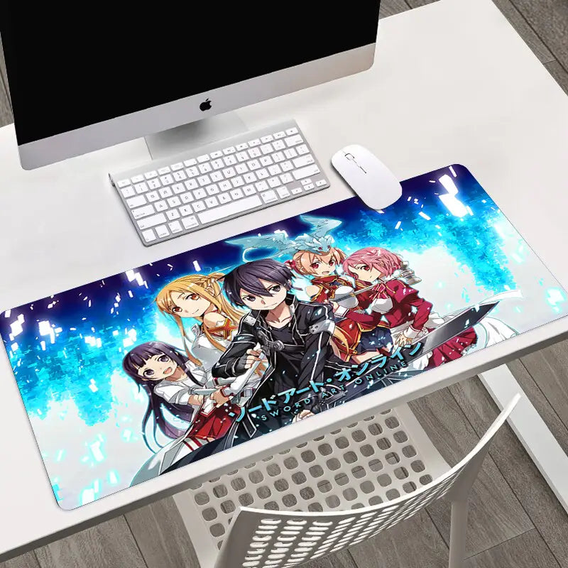 Anime Sword Art Online SAO HD Printing Mousepad Computer Lock Edge Keyboard Mat PC Desk Pad Large Mouse Pad Gaming