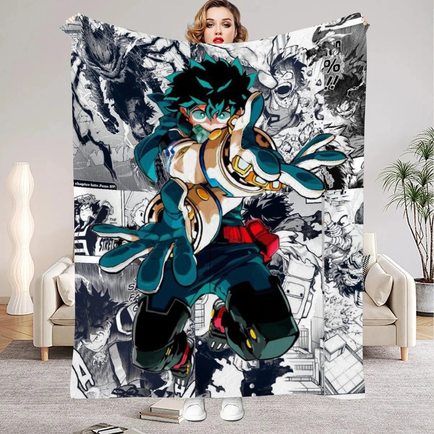 My Hero Academia Anime Figure Flannel Blankets Soft Warm Throw Blanket Kids Living Room Couch Sofa Bed Fluffy Bedspread