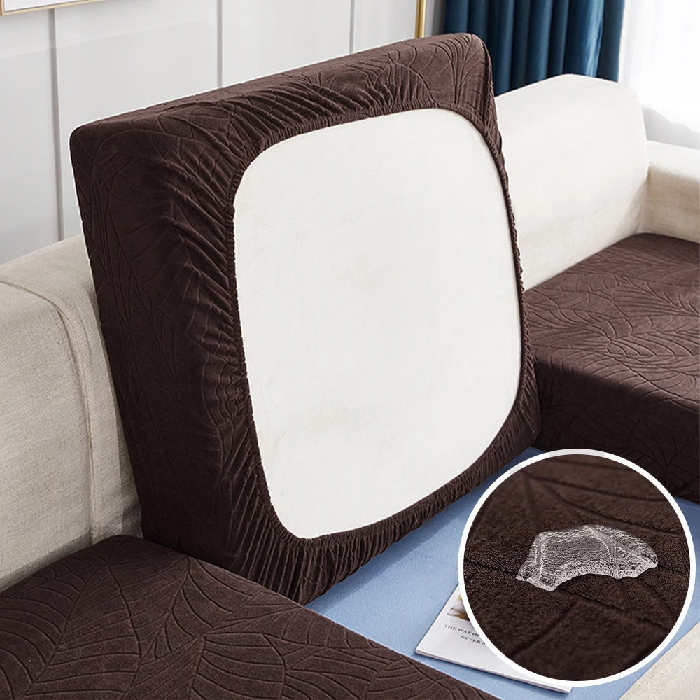 Waterproof Stretch Sofa Cushion Cover Jacquard Fabric Pure Sofa Cover Removable Protector Couch Cover Chaise Lounge Living Room