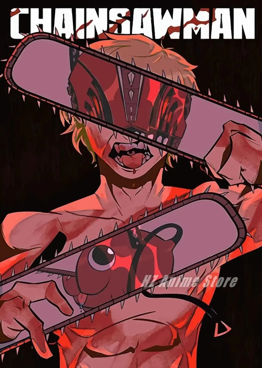 Anime Chainsaw Man Posters and Prints Canvas Painting Chainsawman Comic Wall Art Pictures for Modern Family Bedroom Home Decor