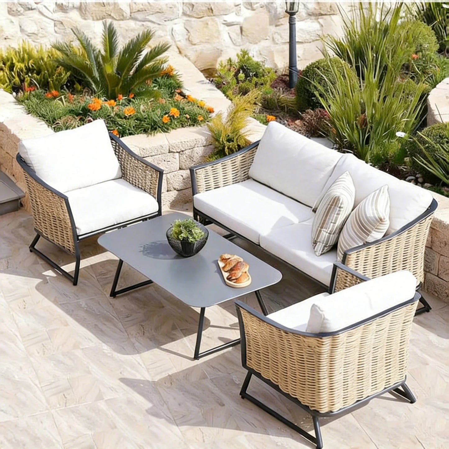 Outdoor Tropical Print Sofa Cushion Covers - Non-Slip Furniture Protectors, Replacement for Individual Seat Cushions