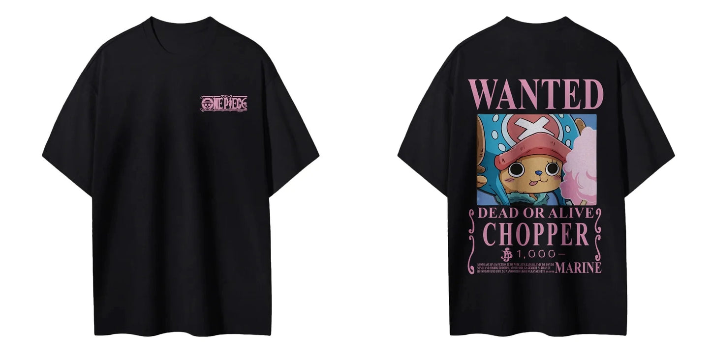 One Piece Men's Women's T-shirt Tony Tony Chopper Japan Anime Punk Tee Summer Spring Boy's Short Sleeves Parent-child Outfits