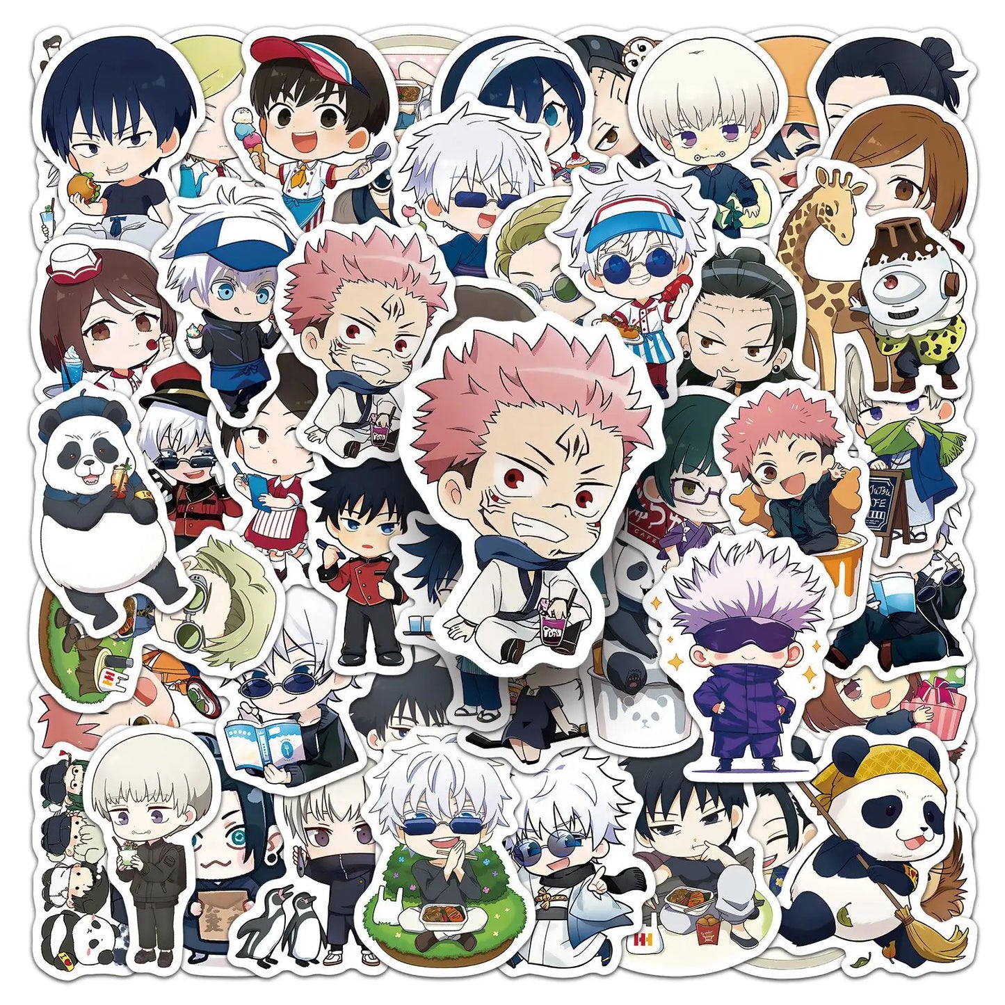 50PCS Jujutsu Kaisen Stickers Q Version Graffiti Stickers DIY Diary Phone Case Handmade Scrapbook Aesthetic Stickers