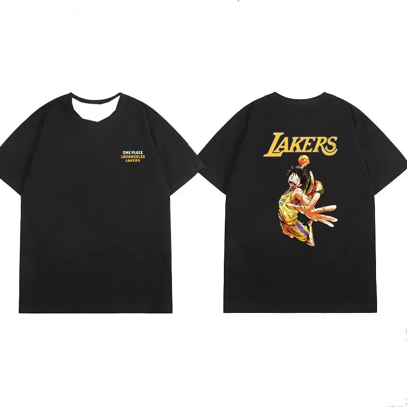2025 New Bandai Japanese Anime Men's T-shirt, Quick-drying One Piece Luffy Zoro Football Jersey Cartoon