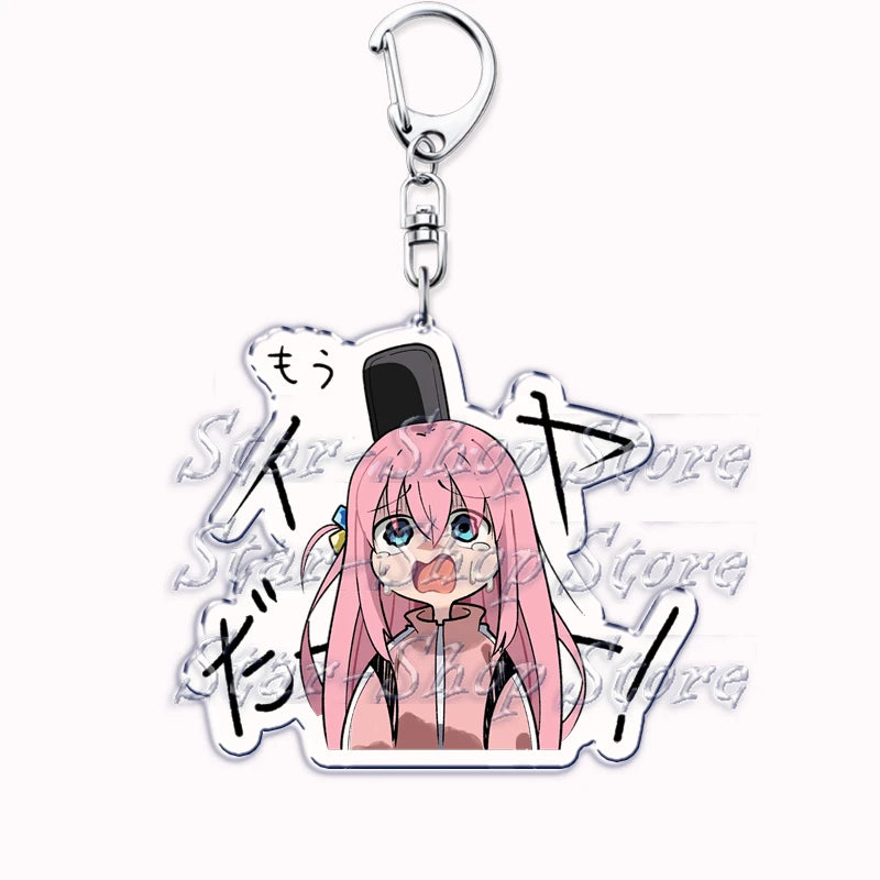 Cute Cartoon Anime Keychains for Accessories Bag Hitori Gotoh Nijika Ijichi Ryo Yamada Ikuyo Kita Keyring Jewelry Fans Gifts