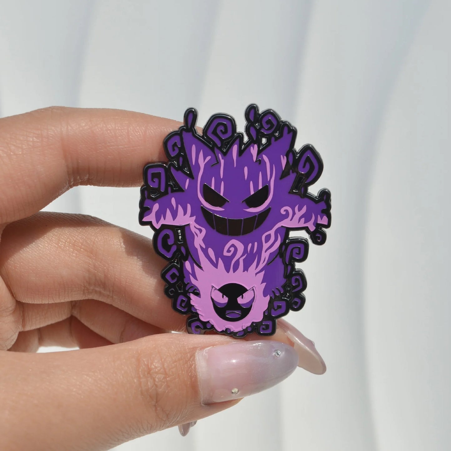 Gengar Anime Elf Enamel Pin Cute Cartoon Lapel Pins for Clothes Backpacks Cool Badges Round Brooch Jewelry Gifts for Friends