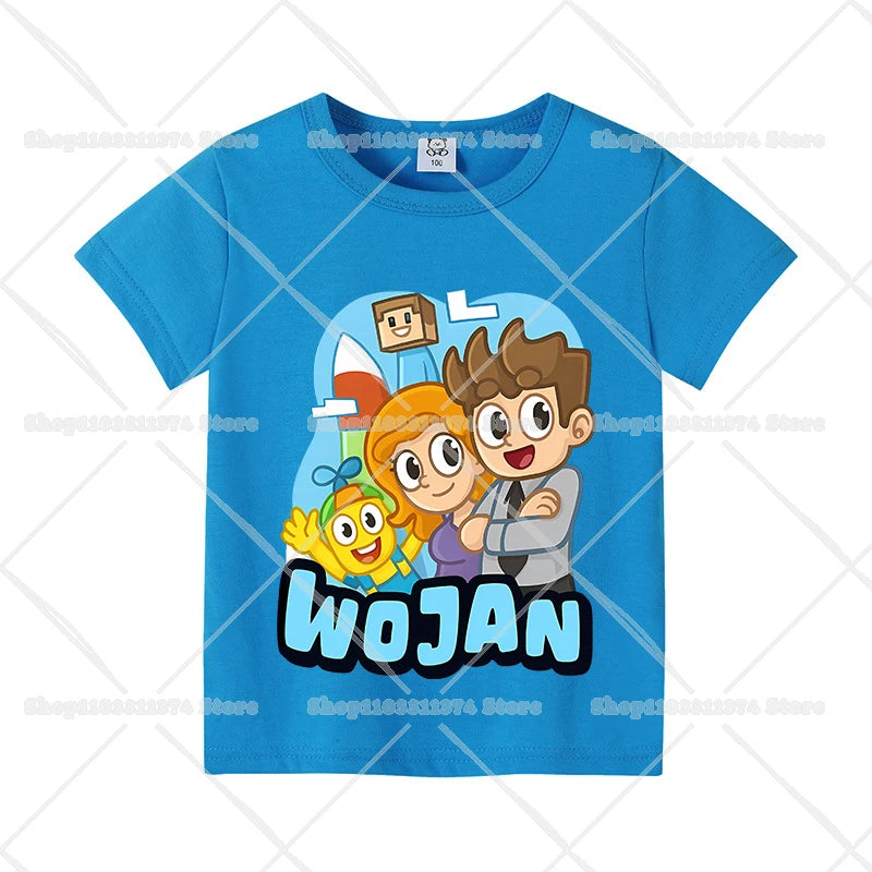 Wojans Team T-shirt Anime Round Neck Tee Children Short Sleeve Clothing Summer Cotton Tshirts Boys Girls T-shirts Birthday Gift