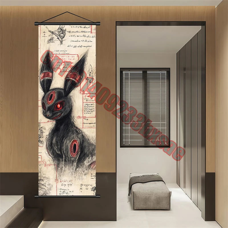 Printed Pokemon Poster Anime Wall Artwork Gengar Pictures Charizard Painting Canvas Pikachu Hanging Scrolls Home Room Decor