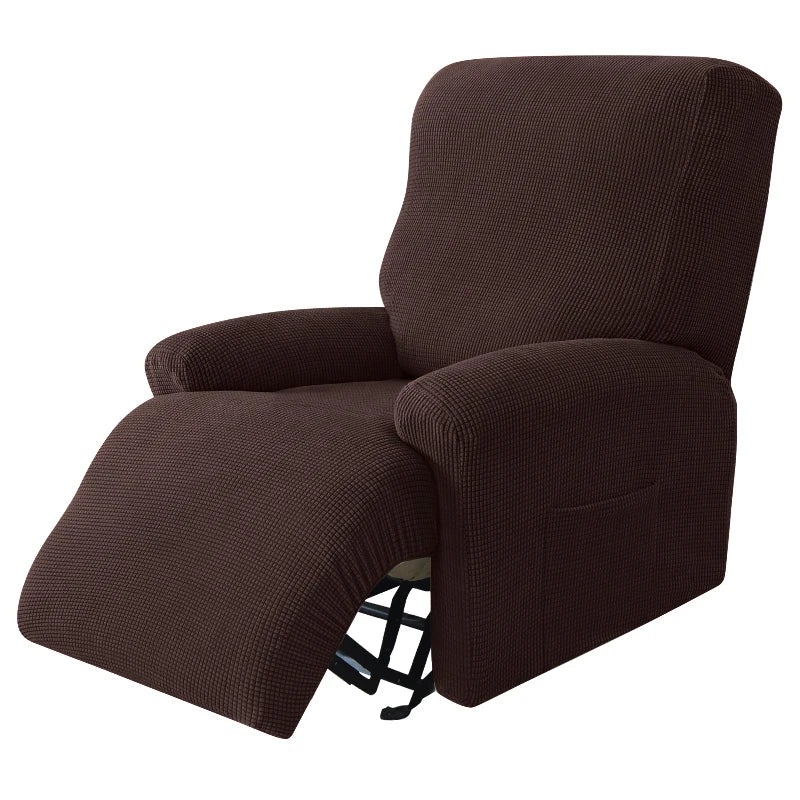 Recliner Sofa Cover Lazy Chair Solid Color Cushion Cover Stretch Spandex Couch Slipcovers Non Slip Armchair Slipcovers 4pcs/set