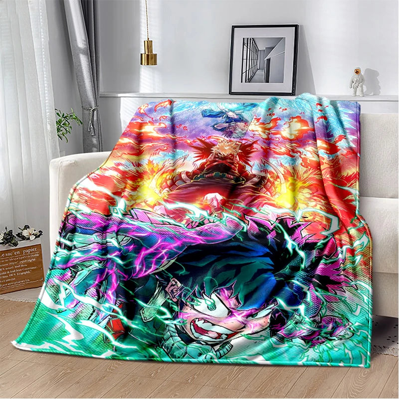 3D Cartoon My Hero Academia Deku Bakugou  Anime Blanket,Soft Throw Blanket for Home Bedroom Bed Sofa Travel Picnic Cover Kids