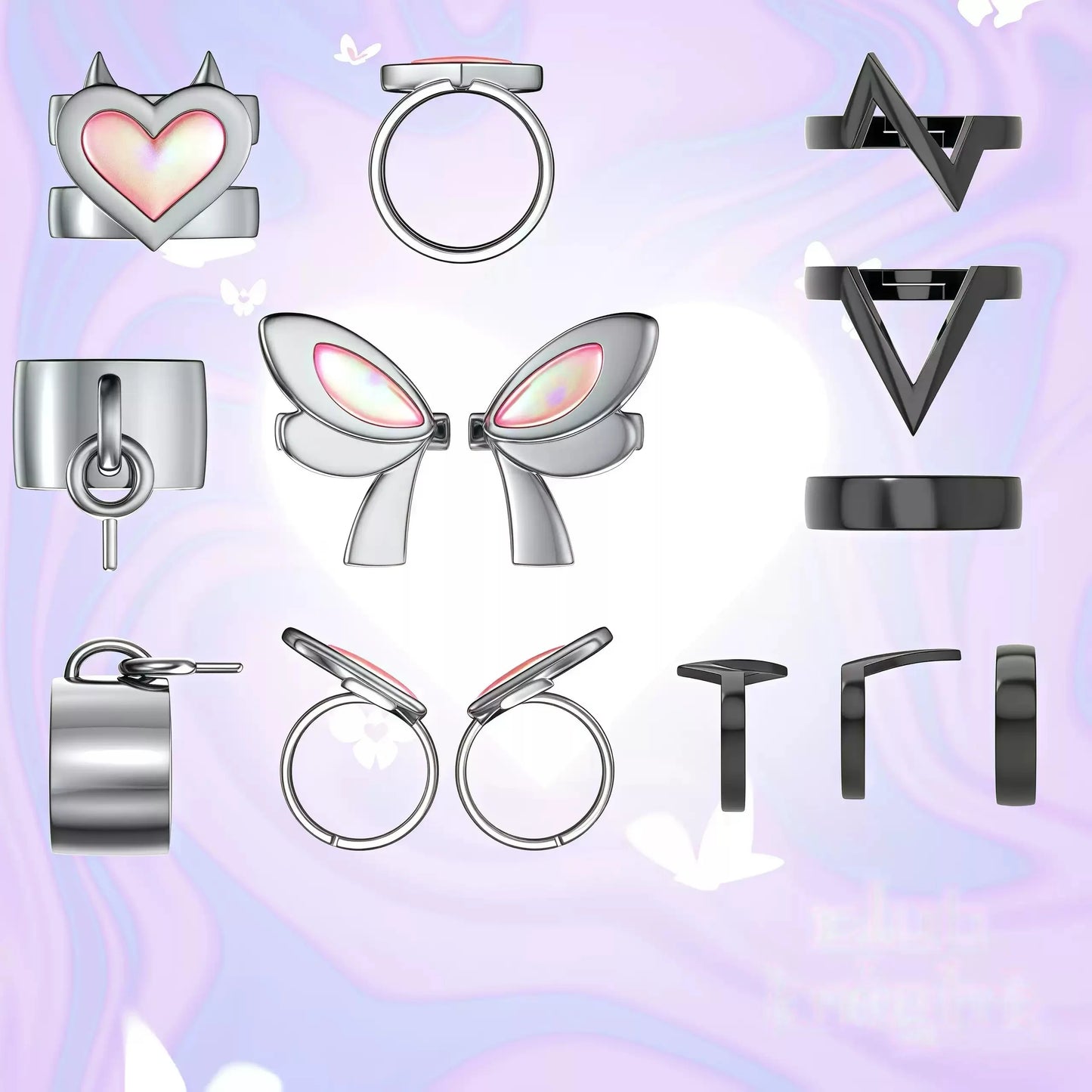 2025 New VALORANT Clove Adjustable Ring Set Anime Game Secondary Derivative Cosplay Accessory Collectible Toy Gift In Stock