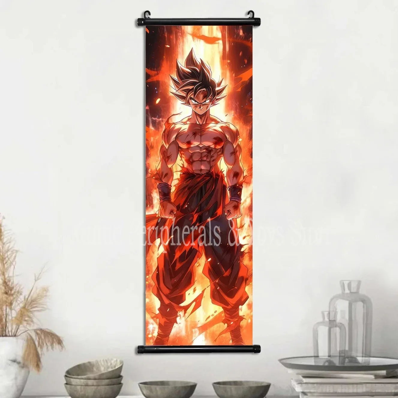 Printed Dragon Ball Poster Anime Wall Artwork Goku Pictures Bejīta Painting Canvas Super Saiyan Hanging Scrolls Home Room Decor