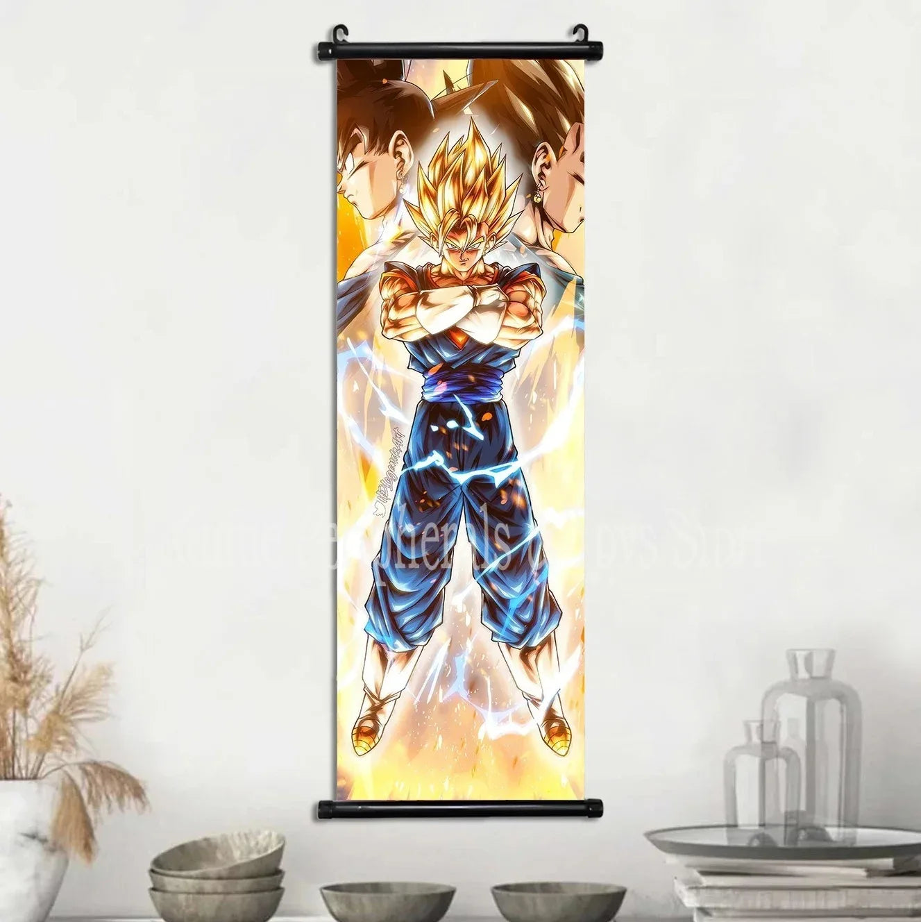 Printed Dragon Ball Poster Anime Wall Artwork Goku Pictures Bejīta Painting Canvas Super Saiyan Hanging Scrolls Home Room Decor