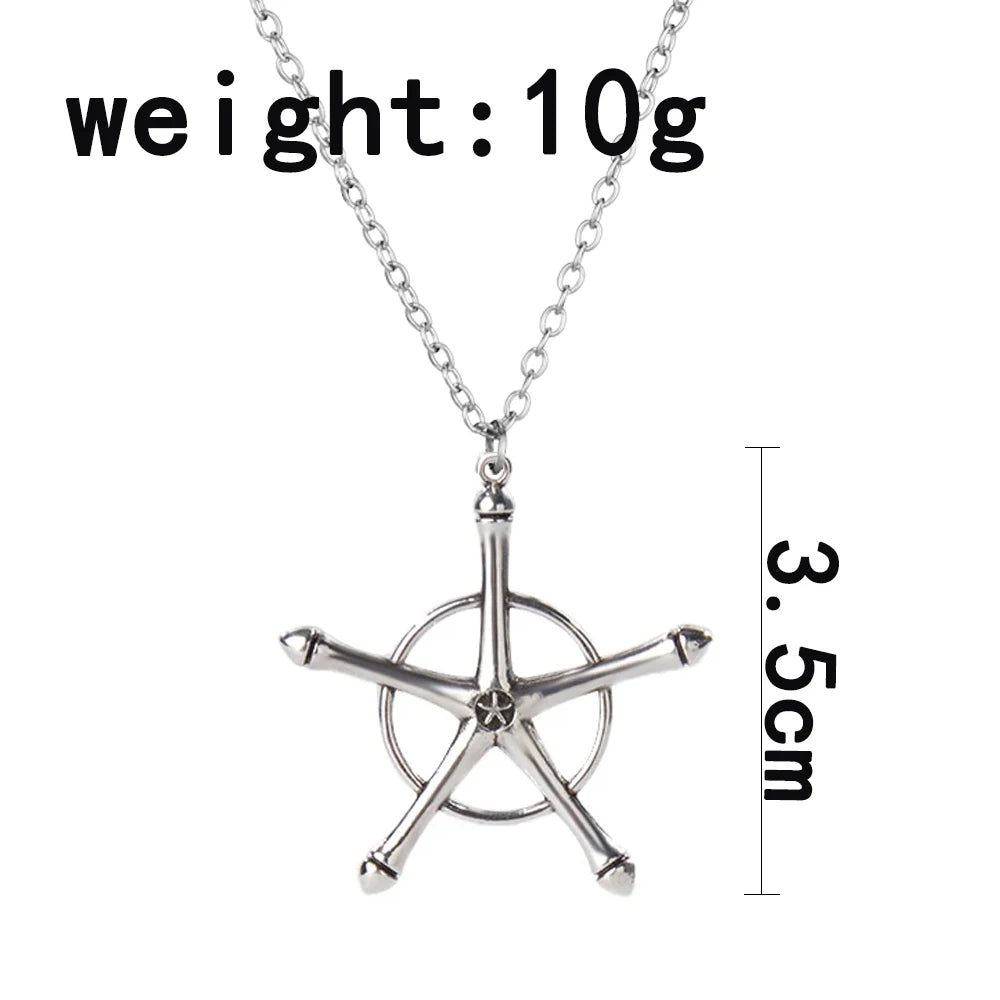 Anime Bleach Necklace Quincy Ishida Uryuu Cosplay Ginrei Gojiaku Amulet Alloy Choker Chain Keychain Pendant Earring Jewelry Gift