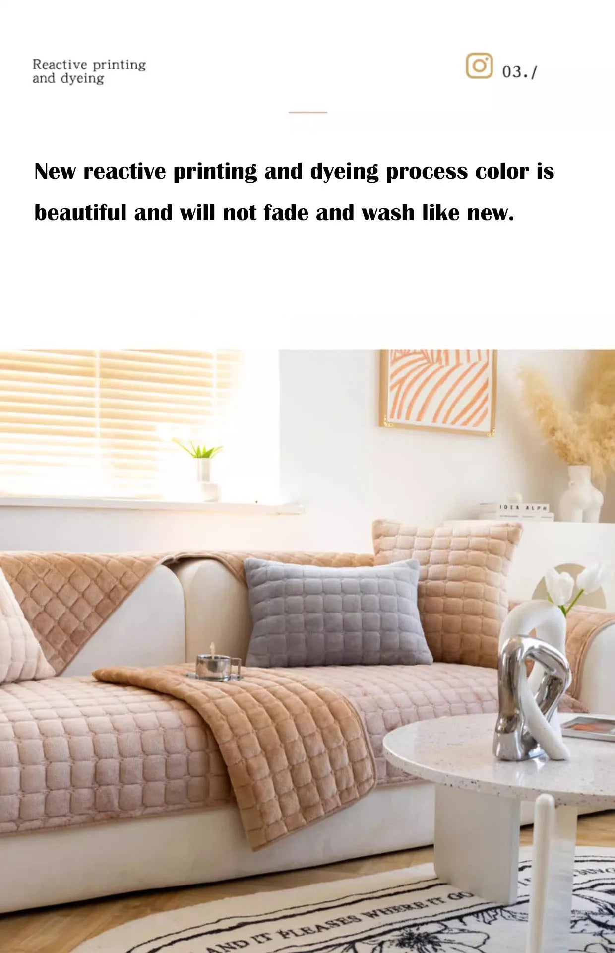 Plush plaid sofa cushion non-slip four seasons universal living room sofa cover simple modern thickened velvet cushion towel