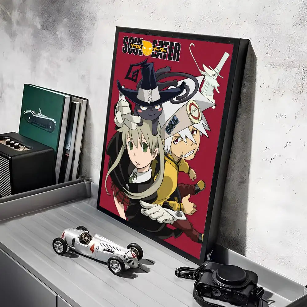 S-Soul Eater Anime Poster Stickers HD Waterproof Painting Wall Art for Bedroom Living Room Home Decor Decoration Gift