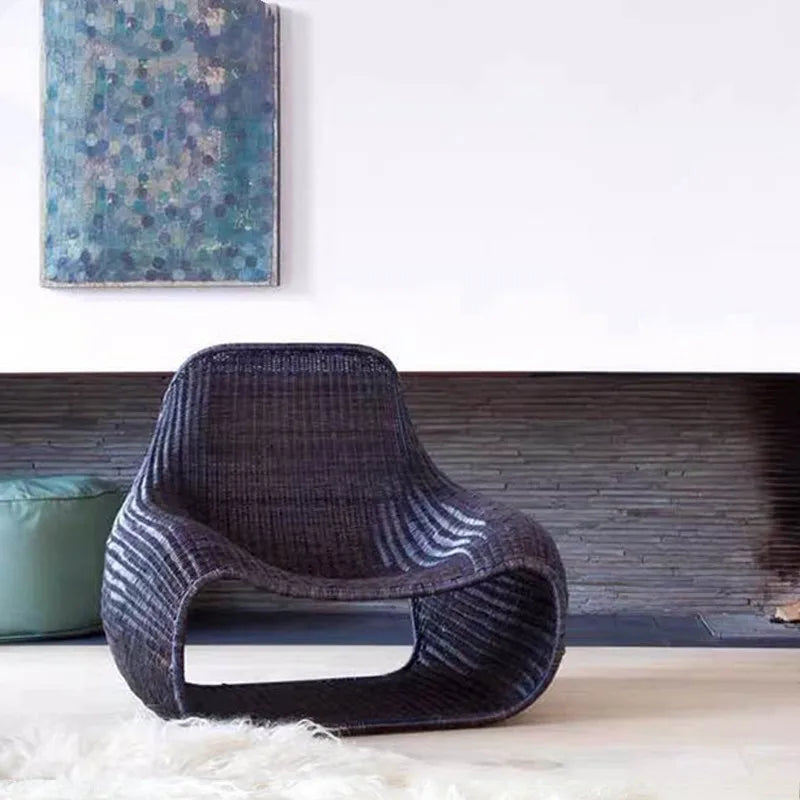 Joylive Leisure Chair Outdoor Garden Rattan Chair Rattan Sofa Single Sofa Chair for Living Room and Outdoor